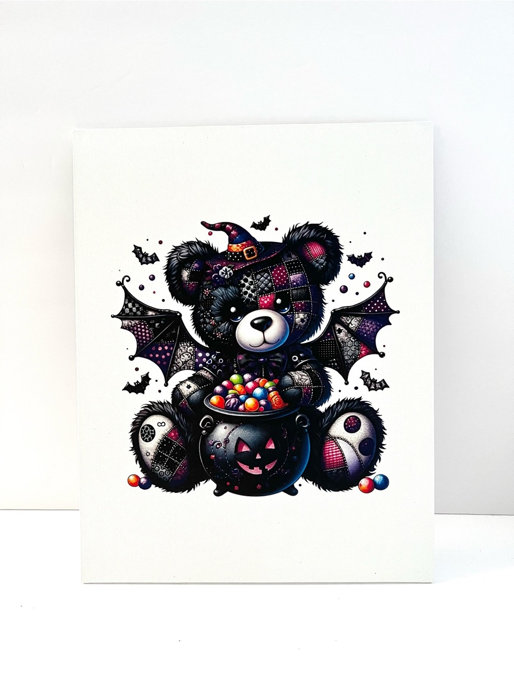 Halloween Bat Bear Canvas Art 11x14